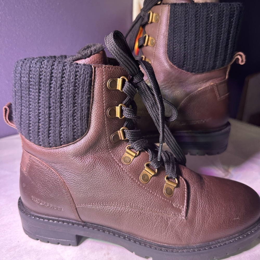 Cougar Brown Leather Combat Boots - Picture 2 of 16